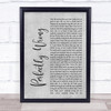 Shawn Mendes Perfectly Wrong Rustic Script Grey Song Lyric Quote Print