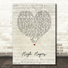Shed Seven High Hopes Script Heart Song Lyric Print