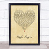 Shed Seven High Hopes Vintage Heart Song Lyric Print