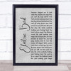 Sia Electric Bird Rustic Script Grey Song Lyric Print