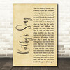 Simon & Garfunkel Kathy's Song Rustic Script Song Lyric Print