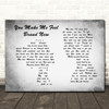 Simply Red You Make Me Feel Brand New Man Lady Couple Grey Song Lyric Print