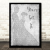 Simply Red You've Got It Man Lady Dancing Grey Song Lyric Quote Print