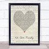 Sister Sledge We Are Family Script Heart Song Lyric Print