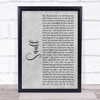 Slipknot Snuff Rustic Script Grey Song Lyric Quote Print