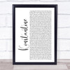 Something Corporate Konstantine White Script Song Lyric Print