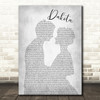 Stereophonics Dakota Man Lady Bride Groom Wedding Grey Song Lyric Quote Print