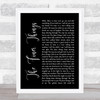 Steve Winwood The Finer Things Black Script Song Lyric Print