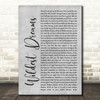 Taylor Swift Wildest Dreams Rustic Script Grey Song Lyric Print