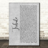 Tenacious D Tribute Rustic Script Grey Song Lyric Quote Print