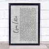 The Amity Affliction Open Letter Rustic Script Grey Song Lyric Quote Print