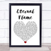 The Bangles Eternal Flame White Heart Song Lyric Print