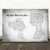 The Beatles All You Need Is Love Man Lady Couple Grey Song Lyric Quote Print