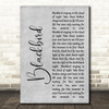 The Beatles Blackbird Rustic Script Grey Song Lyric Quote Print