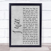 The Beatles I Will Rustic Script Grey Song Lyric Quote Print