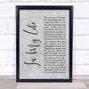 The Beatles Life In My Life Rustic Script Grey Song Lyric Quote Print