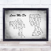 The Beatles Love Me Do Man Lady Couple Grey Song Lyric Print