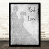 The Beatles Real Love Grey Song Lyric Man Lady Dancing Quote Print