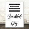 Elbow One Day Like This Song Lyric Quote Print