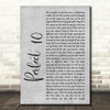 The Beautiful South Perfect 10 Rustic Script Grey Song Lyric Quote Print