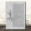 The Cranberries Zombie Rustic Script Grey Song Lyric Quote Print