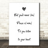 George Michael Kissing A Fool Peace Of Mind Song Lyric Quote Print