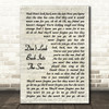 The Libertines Don't Look Back Into the Sun Vintage Script Song Lyric Print