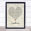 The Menzingers Lookers Script Heart Song Lyric Print