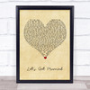 The Proclaimers Let's Get Married Vintage Heart Song Lyric Print