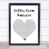 The Proclaimers Letter From America White Heart Song Lyric Print