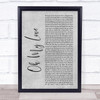 The Score Oh My Love Rustic Script Grey Song Lyric Print