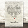 The Shires Speechless Script Heart Song Lyric Print