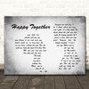 The Turtles Happy Together Man Lady Couple Grey Song Lyric Quote Print