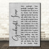 The Weavers Goodnight Irene Rustic Script Grey Song Lyric Print