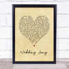 The Well Pennies Wedding Song Vintage Heart Song Lyric Print