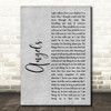 The xx Angels Rustic Script Grey Song Lyric Print