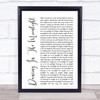 Thin Lizzy Dancing In The Moonlight White Script Song Lyric Print
