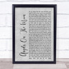 Thriving Ivory Angels On The Moon Rustic Script Grey Song Lyric Quote Print