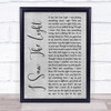 Todd Rundgren I Saw The Light Rustic Script Grey Song Lyric Quote Print