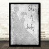 Tom Jones She's A Lady Man Lady Dancing Grey Song Lyric Quote Print