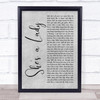 Tom Jones She's A Lady Rustic Script Grey Song Lyric Quote Print