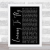 Tom Petty And The Heartbreakers Learning To Fly Black Script Song Lyric Print
