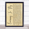 Tom Petty And The Heartbreakers Learning To Fly Rustic Script Song Lyric Print