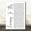 Tom Petty And The Heartbreakers Learning To Fly White Script Song Lyric Print