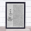 Tyler Childers All Your'n Rustic Script Grey Song Lyric Print