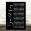 U2 Beautiful Day Black Script Song Lyric Print