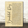 U2 Beautiful Day Rustic Script Song Lyric Print