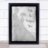 U2 With Or Without You Man Lady Dancing Grey Song Lyric Quote Print