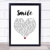 Westlife Smile White Heart Song Lyric Print