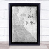 Whitney Houston I Look To You Grey Song Lyric Man Lady Dancing Quote Print
